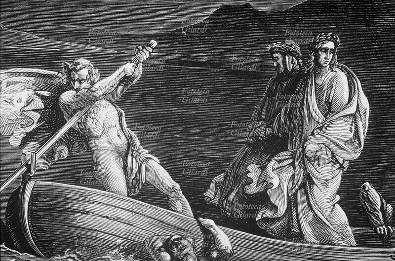 DIVINE COMEDY Charon ferries Dante and Virgil across the Styx. \