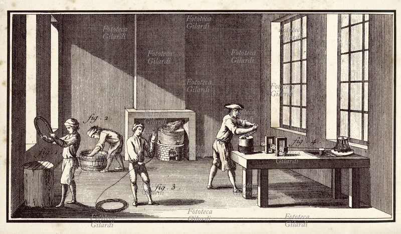 STORIA INDUSTRIA Laboratorio in cui si fabbricano spilli, tavola dall\