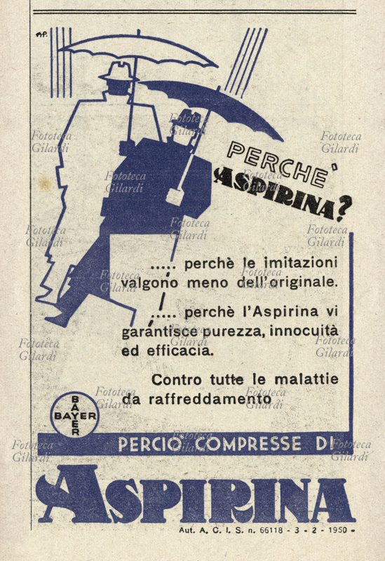 MEDICINA pubblicità - Contro le malattie del raffreddamento, compresse Aspirina \