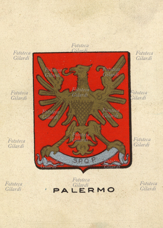 PALERMO Stemma del capoluogo della regione Sicilia: scudo sannitico di rosso all\