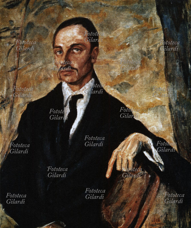 Rainer Maria RILKE (1875-1926) poeta e scrittore austriaco di origine boema, stampa facsimile dal dipinto di Lou Albert-Lazard (1885-1969)