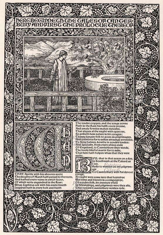 Geoffrey CHAUCHER (1343 - 25 ottobre 1400) Pagina del Prologo da \