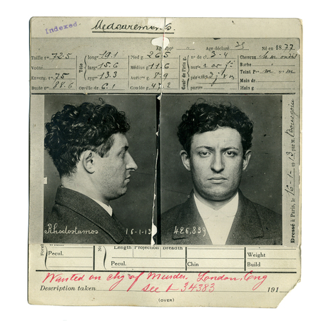 CARTELLINO SEGNALETICO METODO BERTILLON 1913