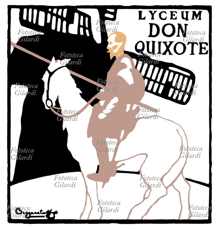 Miguel de CERVANTES (1547-1616) Don Chisciotte. Manifesto pubblicitario edito da \