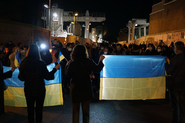25.02.2022 Roma Colosseo Manifestazione contro guerra Ucraina 25.02.2022 Roma Colosseo Manifestazione contro guerra Ucraina