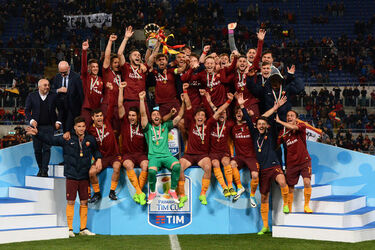 21.04.2017 Finale Coppa Italia Primavera Roma vs Entella 2 0 Esultanze 21.04.2017 Finale Coppa Italia Primavera Roma vs Entella 2 0 Esultanze
