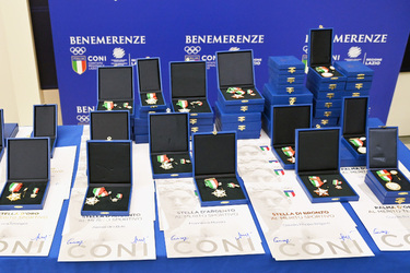 01.12.2025 Salone d Onore CONI Benemerenze 2023 24 CONI Lazio e CIP Lazio Stelle e Palme al Merito Sportivo Medaglie al Valore Atletico G.Leanza ph