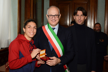 Roma 20.12.2022 AS Roma Femminile in Campidoglio con Supercoppa G.Leanza ph Roma 20.12.2022 AS Roma Femminile in Campidoglio con Supercoppa G.Leanza ph
