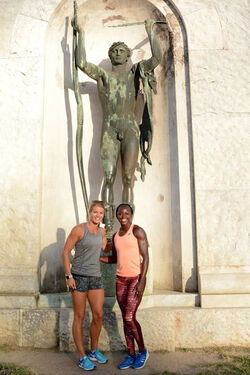 07.06.2017 Golden Gala Eve. Dafne Schippers and others athletes training.