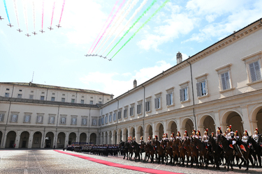 08 04.2025 Reali Britannici Re Carlo III e Camilla in visita al Quirinale G.Leanza ph