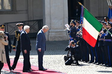 08 04.2025 Reali Britannici Re Carlo III e Camilla in visita al Quirinale G.Leanza ph