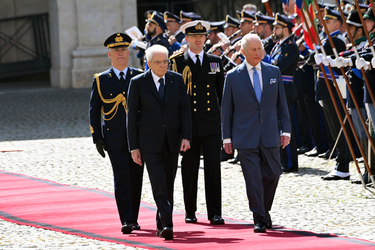08 04.2025 Reali Britannici Re Carlo III e Camilla in visita al Quirinale G.Leanza ph