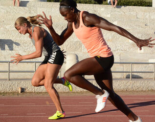 07.06.2017 Golden Gala Eve. Dafne Schippers and others athletes training.