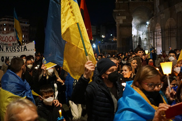 25.02.2022 Roma Colosseo Manifestazione contro guerra Ucraina 25.02.2022 Roma Colosseo Manifestazione contro guerra Ucraina