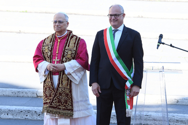25.05.2025 Leone XIV riceve omaggio Citt&agrave; di Roma in Campidoglio G.Leanza ph