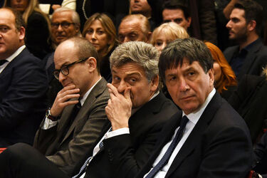 13.12.2017 Roma Piazza di Pietra. Vespa e Berlusconi presentano libro