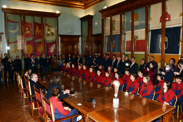 Roma 20.12.2022 AS Roma Femminile in Campidoglio con Supercoppa G.Leanza ph Roma 20.12.2022 AS Roma Femminile in Campidoglio con Supercoppa G.Leanza ph