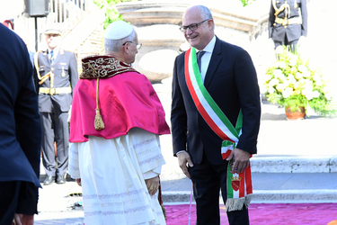 25.05.2025 Leone XIV riceve omaggio Citt&agrave; di Roma in Campidoglio G.Leanza ph