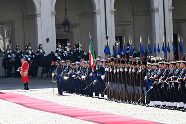 08 04.2025 Reali Britannici Re Carlo III e Camilla in visita al Quirinale G.Leanza ph