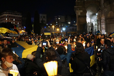 25.02.2022 Roma Colosseo Manifestazione contro guerra Ucraina 25.02.2022 Roma Colosseo Manifestazione contro guerra Ucraina