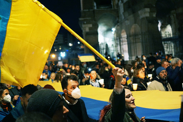 25.02.2022 Roma Colosseo Manifestazione contro guerra Ucraina 25.02.2022 Roma Colosseo Manifestazione contro guerra Ucraina