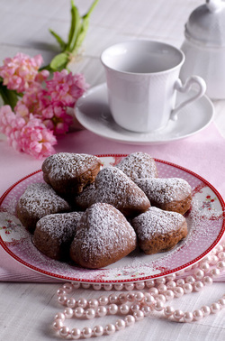 CUORI FRITTI AL CACAO