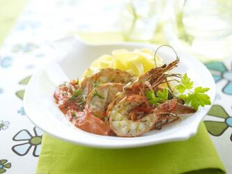 GAMBERI ALLA GRIGLIA CON SALSA PICCANTE