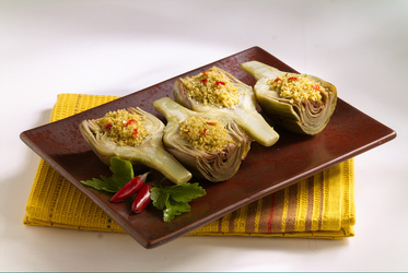 CARCIOFI AL FORNO CON MOLLICA DI PANE