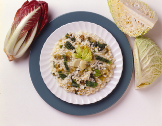 RISO CON RADICCHIO E VERZA
