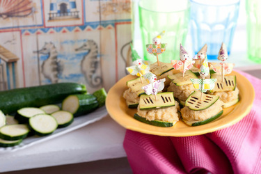 QUADROTTI ZUCCHINE GRIGLIATE CON RIPIENO DI CREMA DI CECI