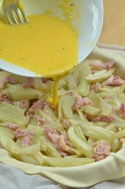 TORTA DI FINOCCHI E PANCETTA