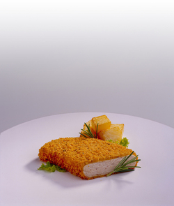 POLLO IMPANATO CON PATATE