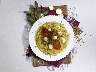 RISOTTO CON ZAFFERANO SPECK E PROVOLA AFFUMICATA