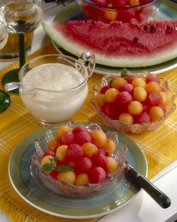 MELONE E ANGURIA CON CREMA DI COCCO