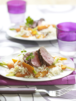 AGNELLO ALLA GRIGLIA CON RISO AGLIO E CAROTE BABY