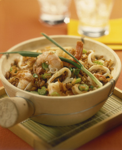 RISO SALTATO CON GAMBERI E CALAMARI