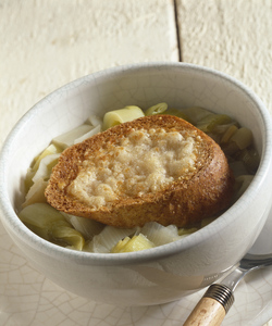 ZUPPA GRATINATA DI PORRI