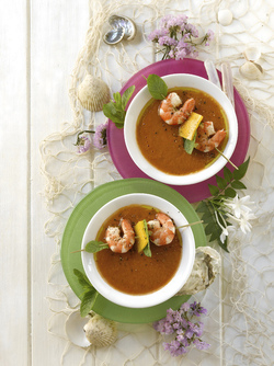 GAZPACHO CON GAMBERI E MENTA