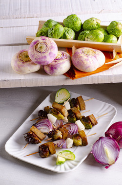 SPIEDINI DI SEITAN E VERDURE AGRODOLCI