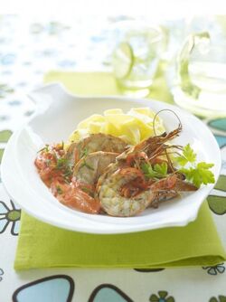 GAMBERI ALLA GRIGLIA CON SALSA PICCANTE