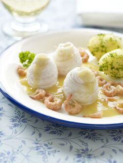 TURBANTI DI SOGLIOLA CON GAMBERETTI E PATATE AL PREZZEMOLO
