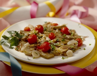 FRICASSEE DI CARCIOFI POMODORINI CIPOLLOTTI