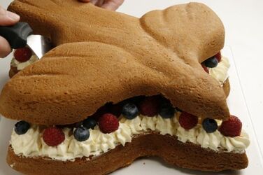 TORTA COLOMBA CON CONFETTINI RIPIENA DI PANNA E FRUTTI ROSSI TORTA COLOMBA CON CONFETTINI RIPIENA DI PANNA E FRUTTI ROSSI