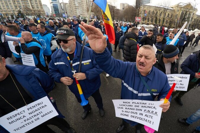 Miners Rally in Romania Over Government Policies Bucharest 19 Feb 2026
