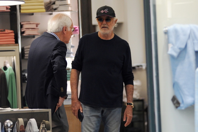 Milan Flavio Briatore goes shopping at Doriani and then heads to the Cipriani Hotel.