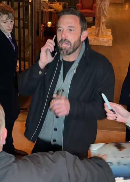 Ben Affleck slips out of The Whitby Hotel amid fan attention in New York NY