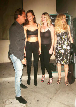 Pop legend Sir Rod Stewart was spotted in West Hollywood, waiting in the car after dinner, as son Sean loitered on the sidewalk, charming a group of girls, on Friday, September1, 2017 X17online.com