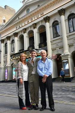 - London, England - 8/31/17
To celebrate the start of the UK tour of Jack Lane’s play about the life of Norman Wisdom, Wisdom Of A Fool, Norman Wisdom's children Nick and Jaqui Wisdom posed for photos with star of Wisdom Of A Fool, Jack Lane, on the steps of The Palladium, London.
-PICTURED: Jaqui Wisdom, Jack Lane, Nick Wisdom
-PHOTO by: Nils Jorgensen/startraksphoto.com
-STARTRAKS_Wisdom_Fool_Tour_33418104951
Editorial - Rights Managed Image - Please contact www.startraksphoto.com for licensing fee
Startraks Photo
New York, NY
For licensing please call 212-414-9464 or email sales@startraksphoto.com
Startraks Photo reserves the right to pursue unauthorized users of this image. If you violate our intellectual property you may be liable for actual damages, loss of income, and profits you derive from the use of this image, and where appropriate, the cost of collection and/or statutory damages.