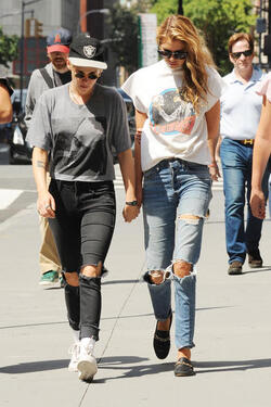 , New York, NY - 8/31/17-Kristen Stewart and Stella Maxwell Hold Hands While Taking a Walk in Manhattan
-PICTURED: Kristen Stewart and Stella Maxwell
-PHOTO by: Kristin Callahan/ACE Pictures/INSTARimages.com
-INSTAR_Kristen_Stewart_Stella_Maxwell_NYC_1001015285
Editorial Rights Managed Image - Please contact www.INSTARimages.com for licensing fee and rights: North America Inquiries: email sales@instarimages.com or call 212.414.0207 - UK Inquiries: email ben@instarimages.com or call + 7715 698 715 - Australia Inquiries: email sarah@instarimages.com.au or call +02 9660 0500 – for any other Country, please email sales@instarimages.com. Image or video may not be published in any way that is or might be deemed defamatory, libelous, pornographic, or obscene / Please consult our sales department for any clarification or question you may have - http://www.INSTARimages.com reserves the right to pursue unauthorized users of this image or video. If you are in violation of our intellectual property you may be liable for actual damages, loss of income, and profits you derive from the use of this image or video, and where appropriate, the cost of collection and/or statutory damage.