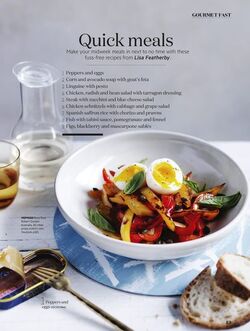 Gourmet Fast – Quick meals
Make your midweek meals in next to no time with these fuss-free recipes from Lisa Featherby.
Australian Gourmet Traveller Mar-16; issue 0316; p043 - p047; Images and Text Available